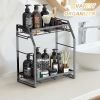 Spice Rack Organizer, 3-Tier Seasoning Organizer, Kitchen Spice Shelf, Countertop Organizer for Bathroom Vanity Kitchen-Black