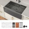 Lordear Farmhouse Sink 30 Inch Kitchen Sink Apron Front Single Bowl Workstation Stainless Steel Sink